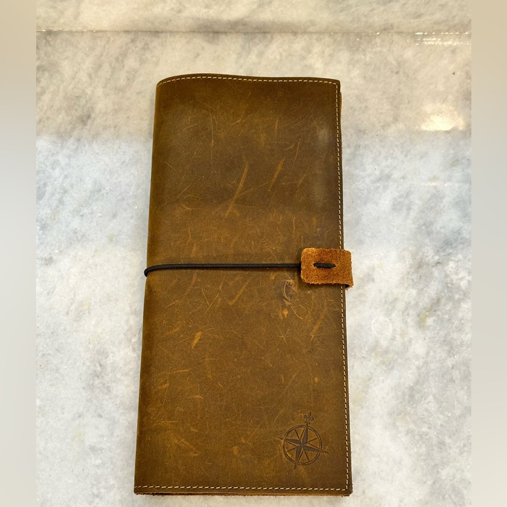 WANDERINGS Genuine Leather Passport Wallet with RFID Blocking for Men or Women